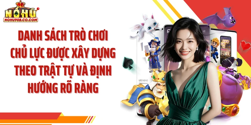 Danh sách trò chơi chủ lực được xây dựng theo trật tự và định hướng rõ ràng